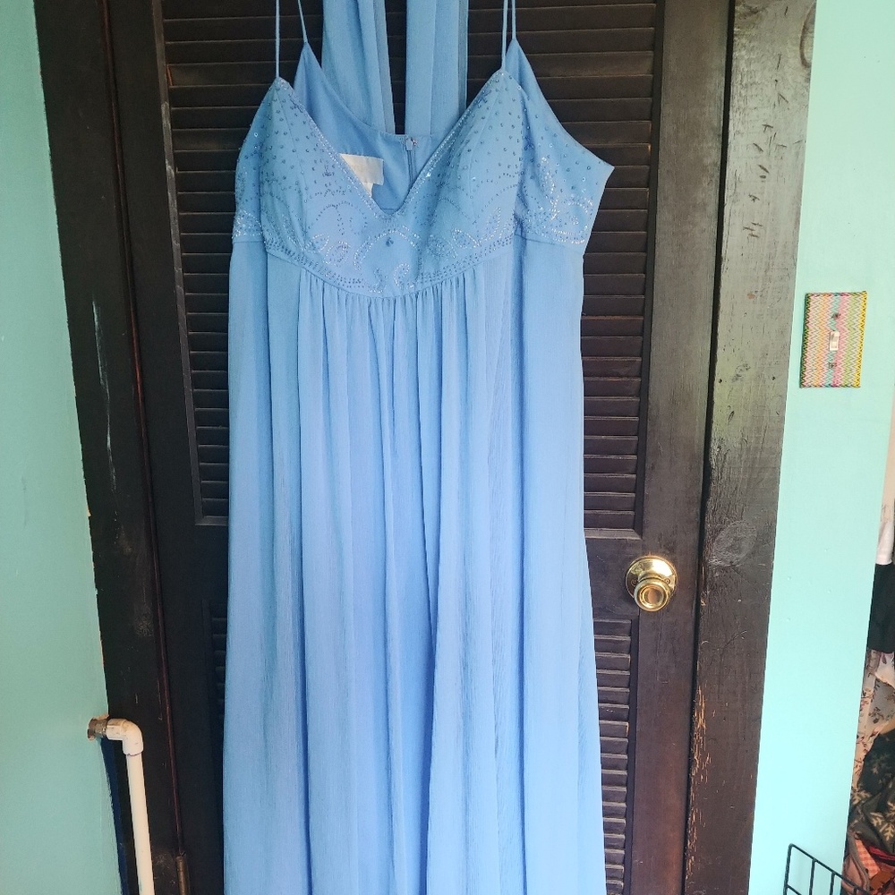 Baby blue bridesmaids dress